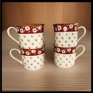Vintage Charleston Hall Holiday Mugs Set of 4 | Christmas Coffee Cups